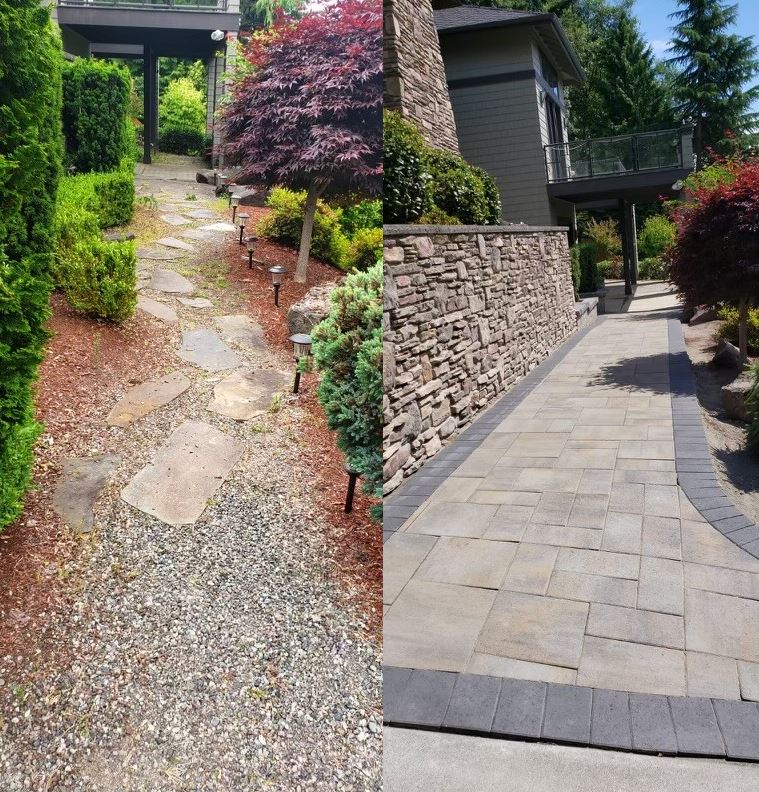 walkway before after